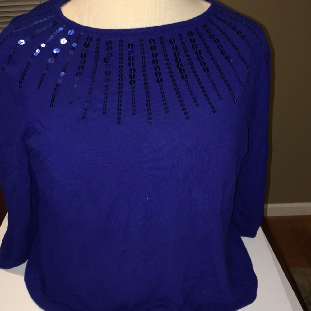 Cobalt Blue Quarter length sleeve sweater